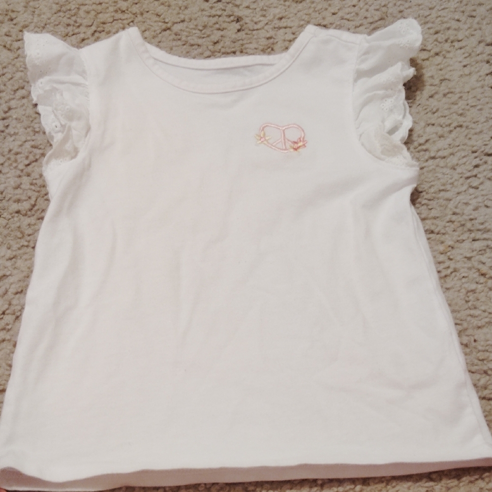 Garanimals White Ruffle Sleeve Tee